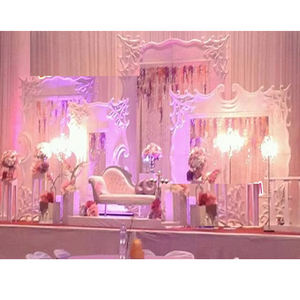 Decoraciones para el Fondo del Escenario de Boda en Inglés/ Panel de Fibra Moderno para Bodas, Personalizable, Dorado, de Alta Calidad, para el Fondo del Escenario de Boda en EE. UU. - Product Image 1