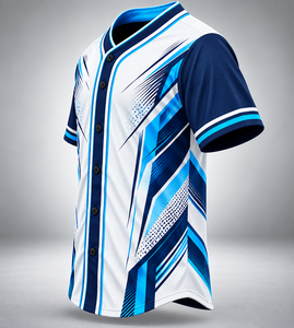 Maillot de baseball OEM de haute qualité 100 % polyester, couleur et logo personnalisés, grande taille, respirant, séchage rapide, vêtements de sport - Product Image 2