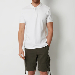 Shorts cargo vert olive pour homme, taille mi-haute, cordon de serrage, décontractés, style bermuda, avec poches latérales, tissu en coton respirant - Product Image 2