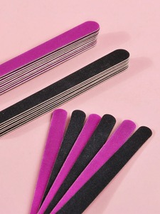 Lime à ongles double face mini émeri, grain 180, rose et noir, jetable, outil de soin des ongles en papier de verre, 25 pièces, motif droit - Product Image 4