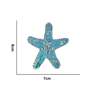 Juego de parches termoadhesivos bordados con estrellas de mar y cuentas - Product Image 2