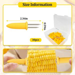 30 Pezzi Supporti per Pannocchie di Mais, Spiedini per Mais Grigliato, Accessori per Cucina e Barbecue - Product Image 2