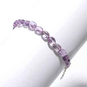 Natural Pink Amethyst Faceted Oval <b>Beaded</b> <b>Bracelet</b> 8mm Handmade Gemstone <b>Bracelet</b> For Women Pink Amethyst Jewelry Making Bulk - Product Image 6