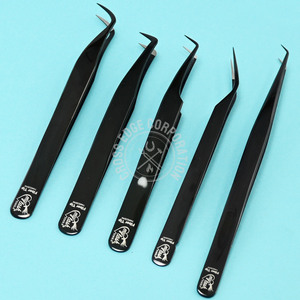 Premium Fiber Tip Lash Tweezers 90° Volume Eyelash Extension Tweezer 14cm Isolation Lightweight Lash Artist <b>Tool</b> - Product Image 2