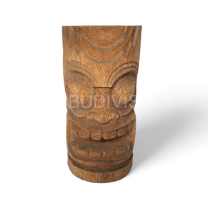 Traditional Tiki Face Wooden Coffee Stool Handmade Ethnic Furniture for Wholesale Tropical Interior <b>Display</b> - Product Image 1