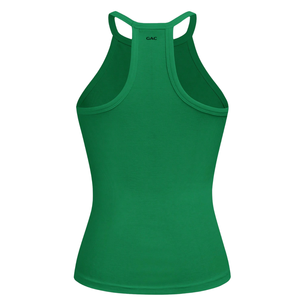 Débardeur côtelé dos nageur pour femme, sans manches, coupe ajustée, en maille extensible, décontracté, basique, doux, respirant, uni, avec logo - Product Image 2