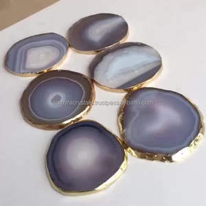 Natural <b>White</b> & Gray Agate <b>Coaster</b> Handmade Agate <b>Coasters</b> Orgone Natural Agate Slices Buy Online From Amayra Crystals India - Product Image 2