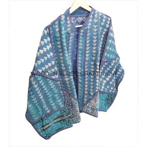 Chaqueta Kantha Vintage Hecha a Mano 100% Algodón, Acolchada, Cuello Mandarín, Transpirable, Ecológica, de Secado Rápido, para Varias Estaciones - Product Image 3