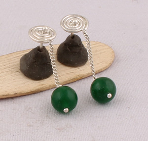 Natural <b>Green</b> Onyx Dangle <b>Earrings</b> 925 Sterling Silver Vintage Victorian Style Emerald <b>Green</b> Gemstone Drops Wholesale - Product Image 6