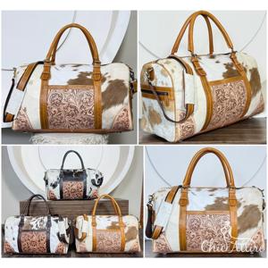 Sac de voyage en cuir de vachette pleine fleur fait main, style western, robuste et de luxe, pour la nuit, collection 2026 - Product Image 1