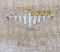 Nouvelle Arrivée Ménorah à 9 Branches Style Contemporain Aluminium Poli Miroir Argent Porte-Bougie de Noël Personnalisé Cadeau Judaïca