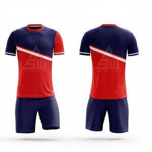 ชุดยูนิฟอร์มฟุตบอลสีแดงกรมท่าแบบสั้นสั่งทำพิเศษ แห้งเร็ว ระบายอากาศได้ดี ป้องกันแบคทีเรีย ชุดทีมฟุตบอล โพลีเอสเตอร์ 100% ผู้ผลิต OEM - Product Image 6