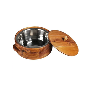 Handcrafted Wooden Hotpot with <b>Lid</b> Elegant Design For Party & hotels Dinner Table Food & Chapati Serving Casseroles <b>pot</b> - Product Image 2