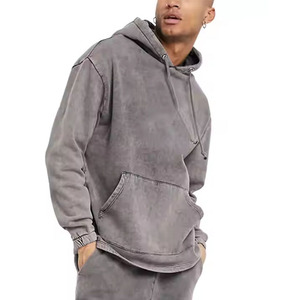 Conjunto Deportivo Informal para Hombre, Sudadera con Capucha Gris de Manga Larga y Pantalones de Color Sólido con Bolsillos Laterales, Ropa de Otoño - Product Image 5
