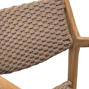 Minimalist Teak Rope Stacking Arm <b>Chair</b> Teak Wood <b>Dining</b> <b>Chair</b> Home Patio Furniture <b>Stackable</b> Outdoor <b>Dining</b> <b>Chairs</b> - Product Image 5