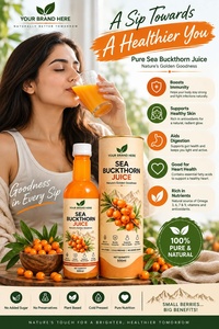 Jus d'argousier premium 500ml pressé à froid, complément bien-être naturel à base de plantes, sans sucre ajouté, OEM ODM, pur de l'Himalaya - Product Image 3