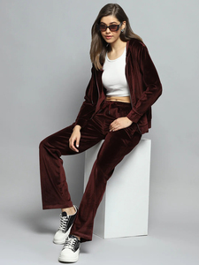 Custom Women Winter Solid Velour Tracksuit Hooded <b>Zip</b>-<b>Up</b> <b>Jacket</b> & Pants Two-Piece Casual Lounge Sports Set for Wholesale - Product Image 5