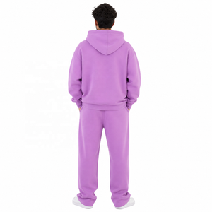 Ensemble de survêtement deux pièces 100 % coton pour hommes et femmes, personnalisable avec broderie, sweats à capuche oversize et manches raglan, fabrication OEM - Product Image 3