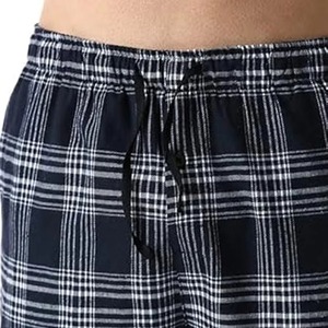 <b>Men's</b> Black Plaid <b>Lounge</b> Pants Lightweight Elastic Waist Drawstring Casual <b>Trousers</b> - Product Image 6