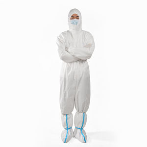 Combinaison de protection blanche avec capuche et bottes intégrées pour une utilisation sécurisée - Product Image 2