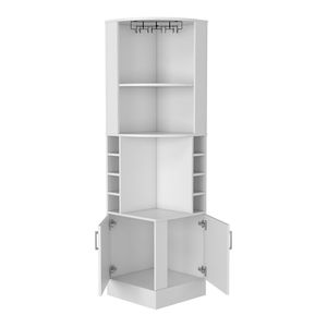 Mobile bar Papprika con finitura bianca, 8 scomparti per bottiglie e doppia anta - Product Image 3