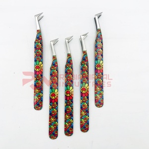 Pince à épiler professionnelle RMI à 90 degrés, revêtement papier, vente en gros, acier inoxydable de haute qualité, pour extensions de cils, pointue - Product Image 3