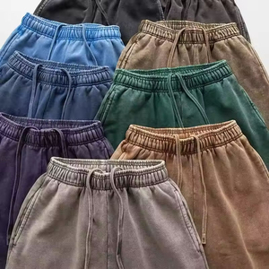 Customized Logo 100% Cotton <b>Canvas</b> Men's Breathable Windproof Sweat Shorts Casual Fitness Active Wear Athletic Elastic Waist - Product Image 2