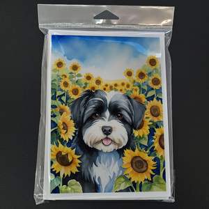 Whimsical Havanese in Sunflowers A7 Tamaño 5x7 Tarjetas de notas en blanco Paquete de 8 con sobres Tarjetas de felicitación - Product Image 3