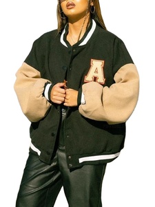 2025 femmes vêtements mode décontracté Patchwork bouton up culture Bomber université vestes manteau femmes hiver Baseball veste - Product Image 5