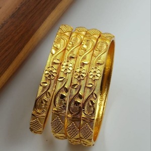 SMARKEXPORTS Traditional Floral Antique Gold Plated Alloy Multi Layer <b>Bangles</b> <b>Set</b> Heavy Designer Jewelry Women Wedding Festival - Product Image 5