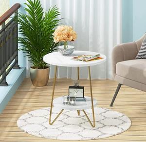 Modern <b>Marble</b> <b>Top</b> <b>Console</b> <b>Table</b> with Gold Metal Legs Storage Shelf Living Room Accent Furniture - Product Image 1