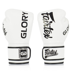 Guantes de Boxeo Fairtex Glory Nuevos, para Competencia, Color Negro con Estampado Dorado, para Entrenamiento y Sparring, Cierre de Correa de Cuero Original - Product Image 3