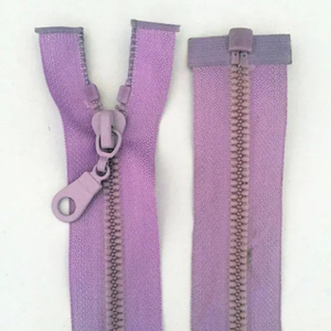 Fermeture éclair en plastique durable à extrémités ouvertes de couleur personnalisée pour vestes, manteaux, vêtements et vêtements d'extérieur avec curseur - Product Image 2