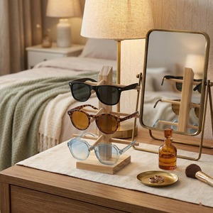 Support de lunettes en bois très demandé pour la présentation et le rangement sécurisé de collections de lunettes de soleil, disponible à la vente - Product Image 3