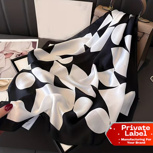 ผ้าพันคอไหมโพลีเอสเตอร์แบบโปรโมชั่น ออกแบบเองได้ ของขวัญสำหรับองค์กร - Product Image 1