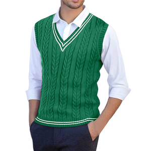 Pull en tricot acrylique respirant, haut sans manches léger, pull pour homme très vendu, pull en tricot confortable - Product Image 6