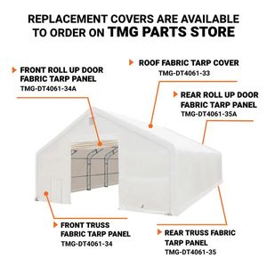 Capannone di Stoccaggio a Doppia Struttura TMG DT4061 40FT X 60FT con Copertura in PVC 21 oz e Porte Passanti - Product Image 3