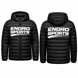 Veste matelassée personnalisée en gros, manteau d'hiver léger en duvet, service OEM, veste P-s Colbert noire - Product Image 2