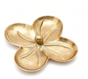 Moderno Cuenco Decorativo Dorado con Diseño Floral, Elegante Centro de Mesa para Decoración del Hogar, Adorno para Mesa de Comedor - Product Image 1