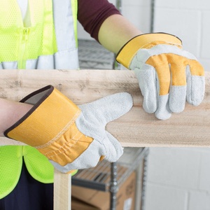 Guantes de trabajo de invierno de alta resistencia Anticorte Blanco/Negro Protección de puño de seguridad Reforzado Cerdo Split Cuero de vaca Cómodo - Product Image 5