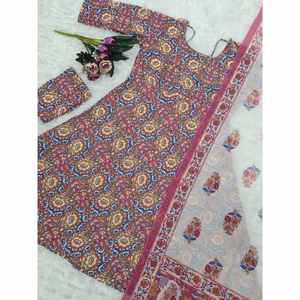 ROPA FORMAL ALGODÓN IMPRESIÓN DIGITAL TRABAJO KURTI BOTOM CON DUPATTA PINK Punjabi - Product Image 2