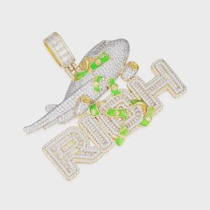 Custom Iced Out Plain Latter <b>Pendant</b> Hip Hop <b>Pendant</b> 925 <b>Silver</b> VVS Moissanite <b>Pendant</b> Two Tone <b>Pendant</b> <b>Initial</b> Latter <b>Pendant</b> - Product Image 4