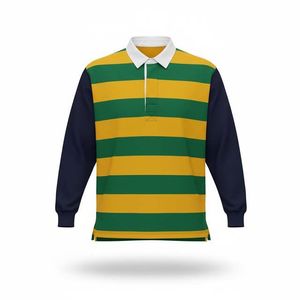 Nuevas Camisetas de Rugby Personalizadas Vintage de Lona Sólida, Manga Larga, 100% Poliéster, Impresión Digital de Alta Densidad en la Parte Delantera, Impermeables - Product Image 1