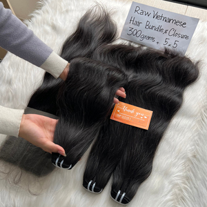 Vente en gros d'extensions de trame de cheveux humains vierges 100% bruts faisceaux de cheveux complets ondulés naturels Super Double extrémités dessinées - Product Image 1