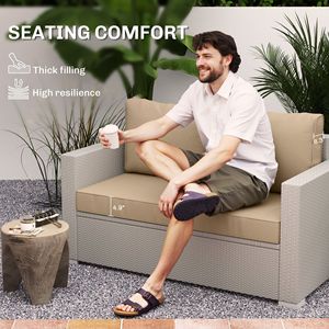 Cojines para Muebles de Patio de 2 Plazas con Funda Extraíble Resistente a la Decoloración - Cojines de Calidad para Exteriores - Product Image 4
