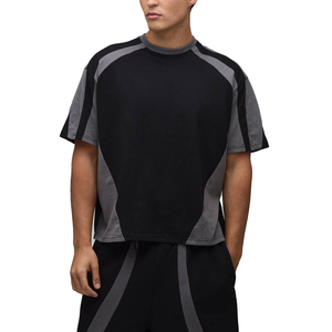 Ensemble T-shirt et short en coton tricoté uni pour homme, respirant, sans coutures, vêtements de sport d'été pour la course à pied - Product Image 4