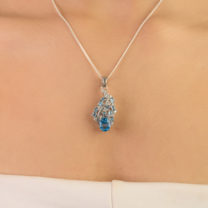 จี้เงินแท้ 925 ดีไซน์แบบนามธรรม ประดับเพชรทรงกรงเล็บ สำหรับเป็นของขวัญวันครบรอบสำหรับผู้หญิง - Product Image 2