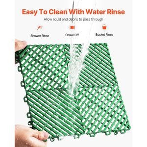 50 Pezzi Tappetini Modulari a Incastro 12x12 Antiscivolo Verdi in PP per Drenaggio, Tappeti Drenanti a Incastro, Pavimentazione in Gomma - Product Image 4