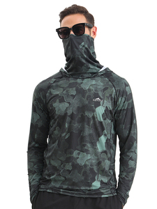 <b>Men's</b> Camouflage Fishing Hoodie UPF 50+ Anti-UV Quick Dry Long Sleeve 100% Polyester Outdoor Sun Protection <b>Shirt</b> - Product Image 6