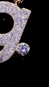 Custom Moissanite <b>Initial</b> Pendant 925 <b>Silver</b> 10K Gold Iced Letter <b>Necklace</b> Hip Hop Pendant Jewelry 5-6CT 2-inch for Certified - Product Image 4